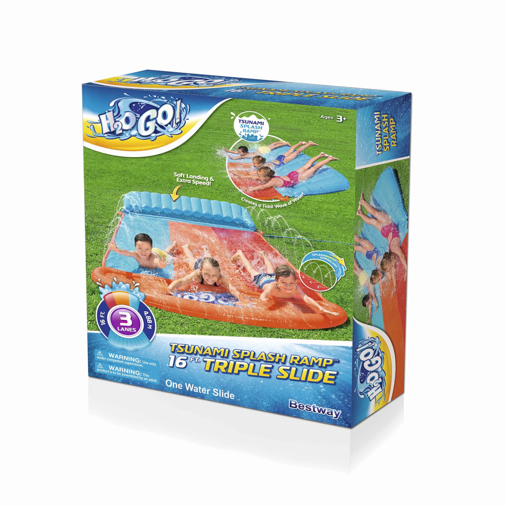 16' Triple Water Slide with Splash Ramp N2234