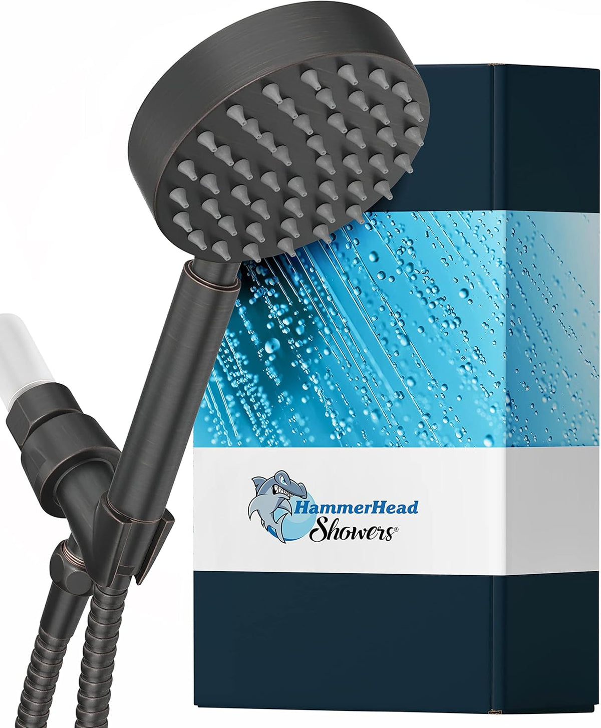 Polished Chrome 2.5 GPM Handheld Shower Head with Hose and Brass Holder D794