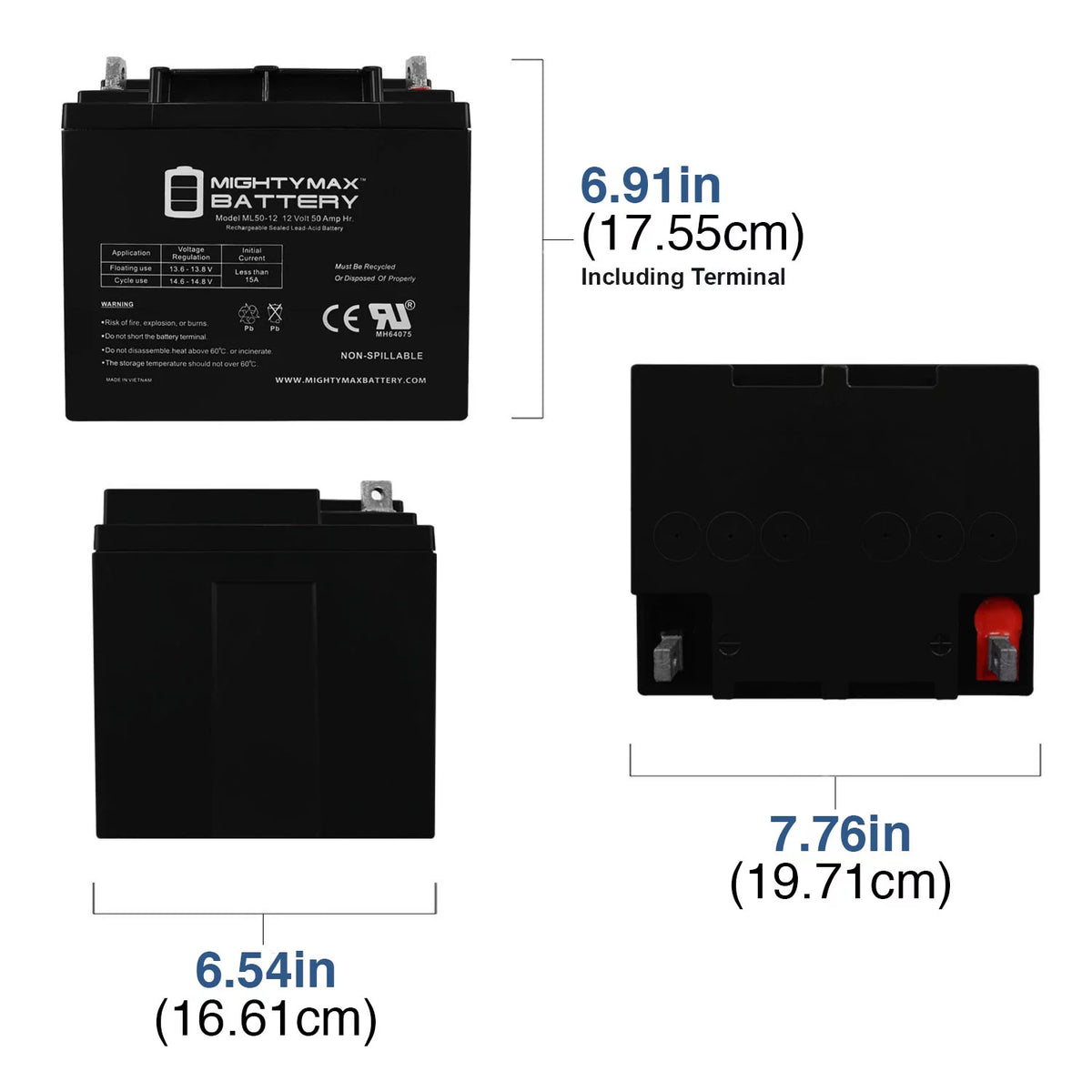 12V 50AH Replacement Battery M58839