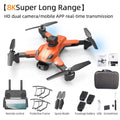 Orange Foldable 8K Dual Camera Drone M75838