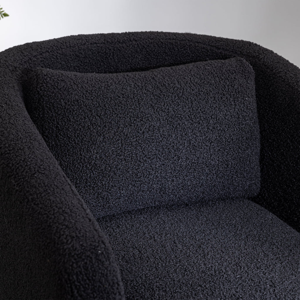 Boucle Swivel Accent Chair with Pillow D73257