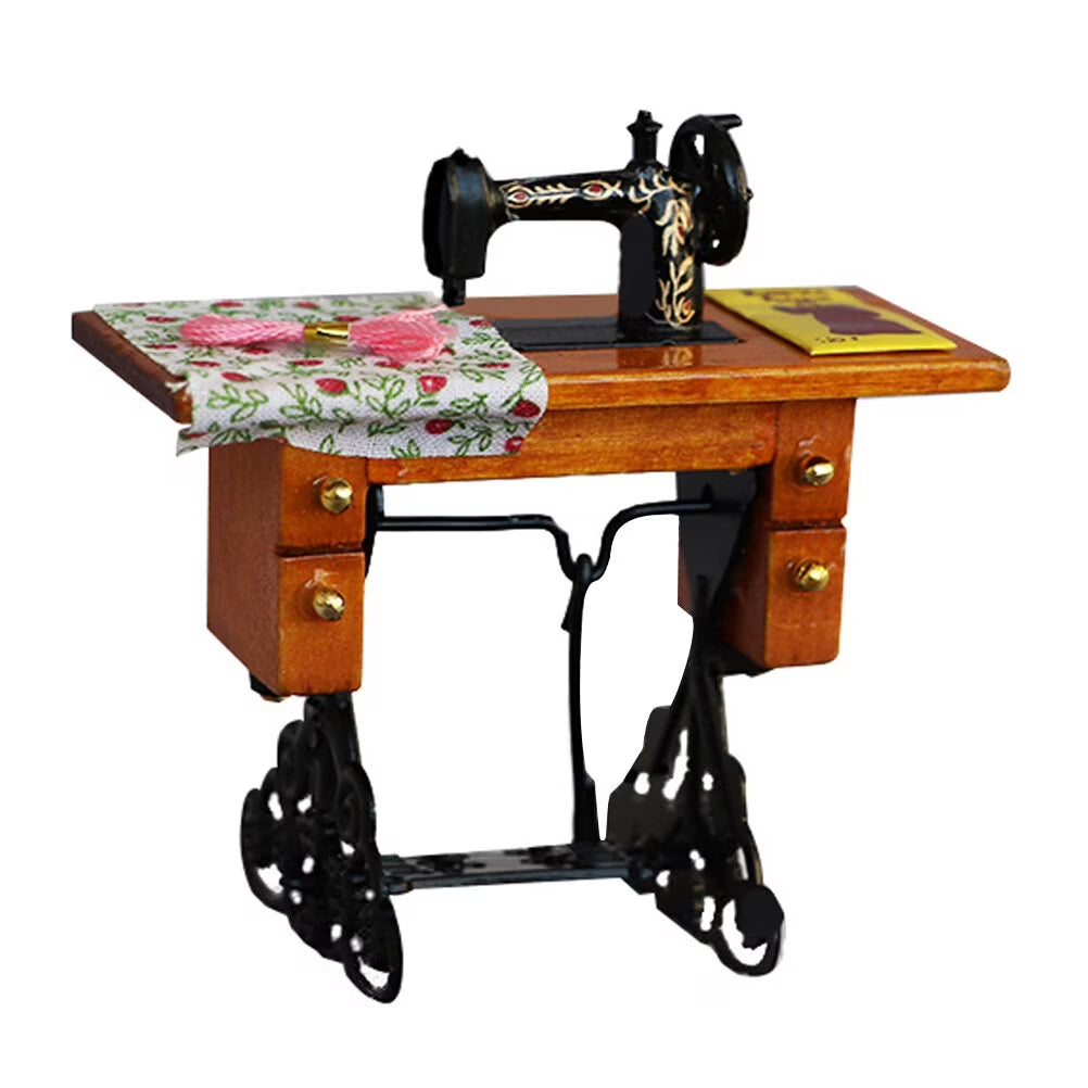 Metal Mini Dollhouse Sewing Machine Decor M958