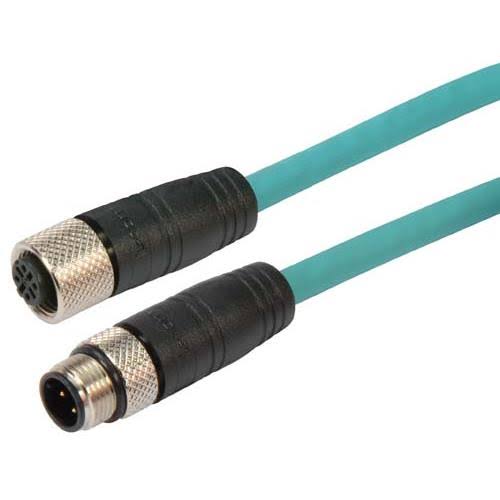 Category 5e M12 4 Position D Code SF/UTP Industrial Cable, 1.0m L293917