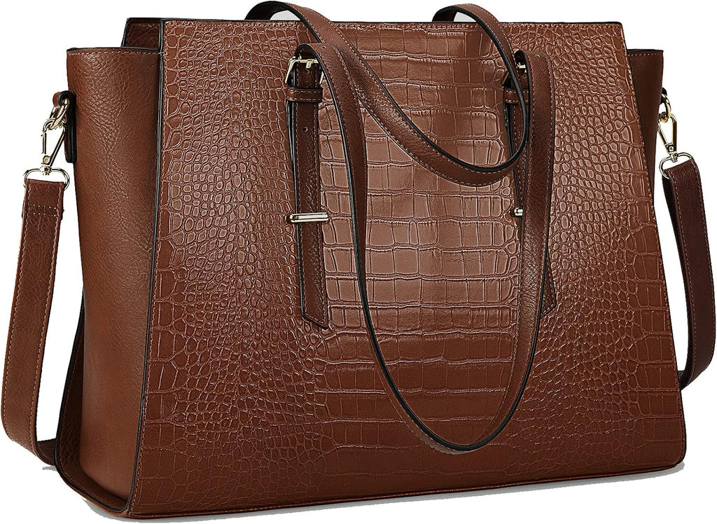 Brown Leather 15.6 Inch Laptop Tote Bag R557415