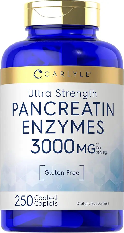 Pancreatin Digestive Enzymes 3000mg 250 Caplets Non-GMO Gluten Free W674315