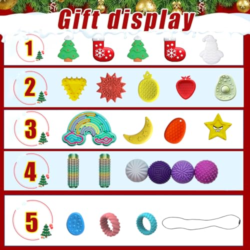 24 Days Countdown Fidget Toys Sensory Stone Set D8436