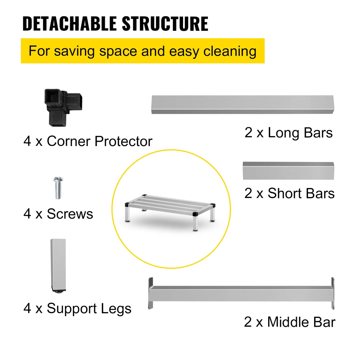 Aluminum Dunnage Rack, 48" x 20", 1500lbs Capacity Storage Rack O6871