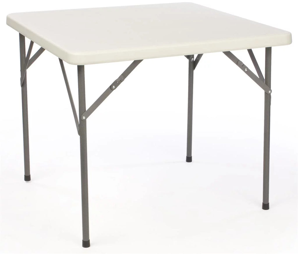 34-inch Square Folding Table with Molded Top, Steel Legs D9946