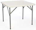 34-inch Square Folding Table with Molded Top, Steel Legs D9946