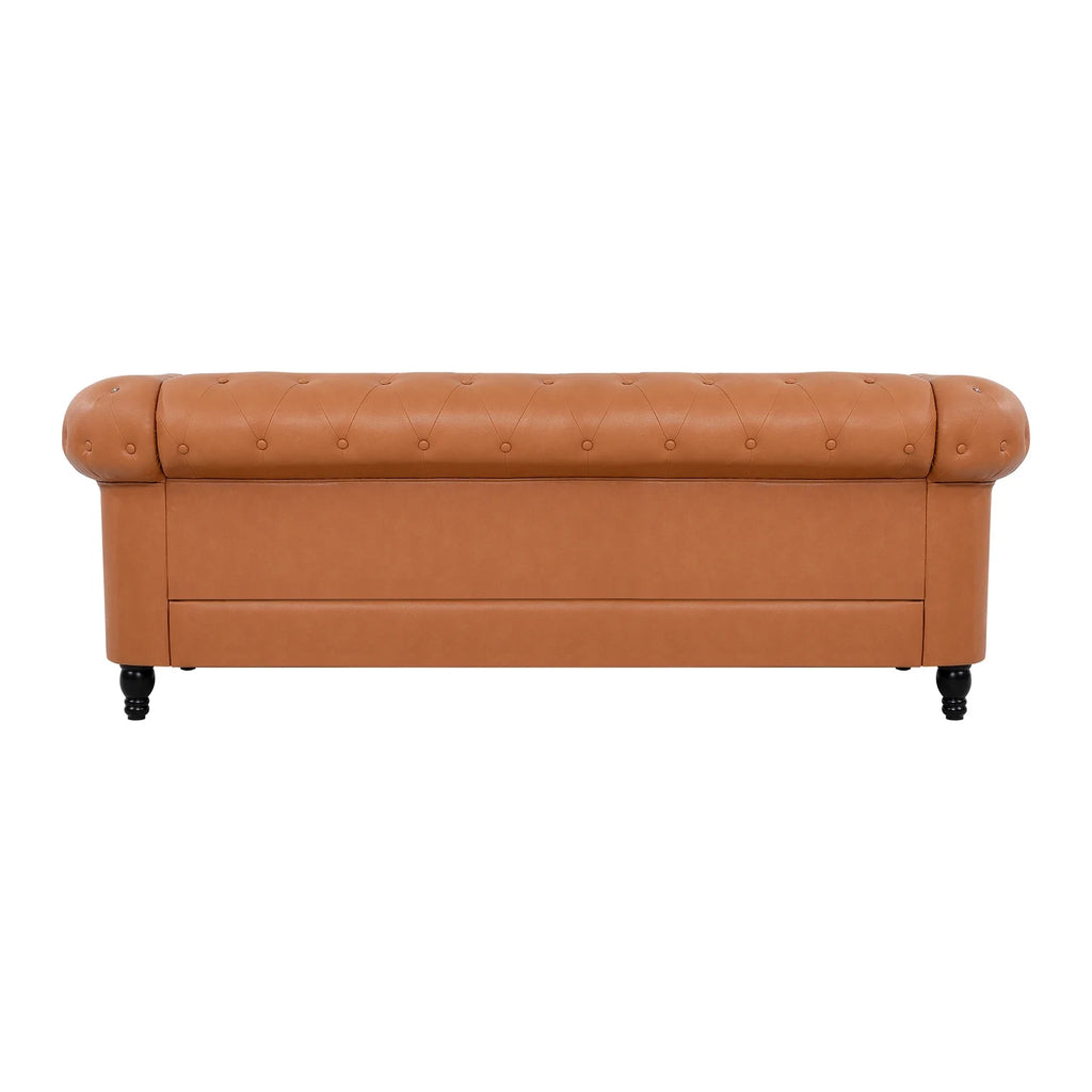 Caramel Air Leather Chesterfield Love Seat & Sofa X467246