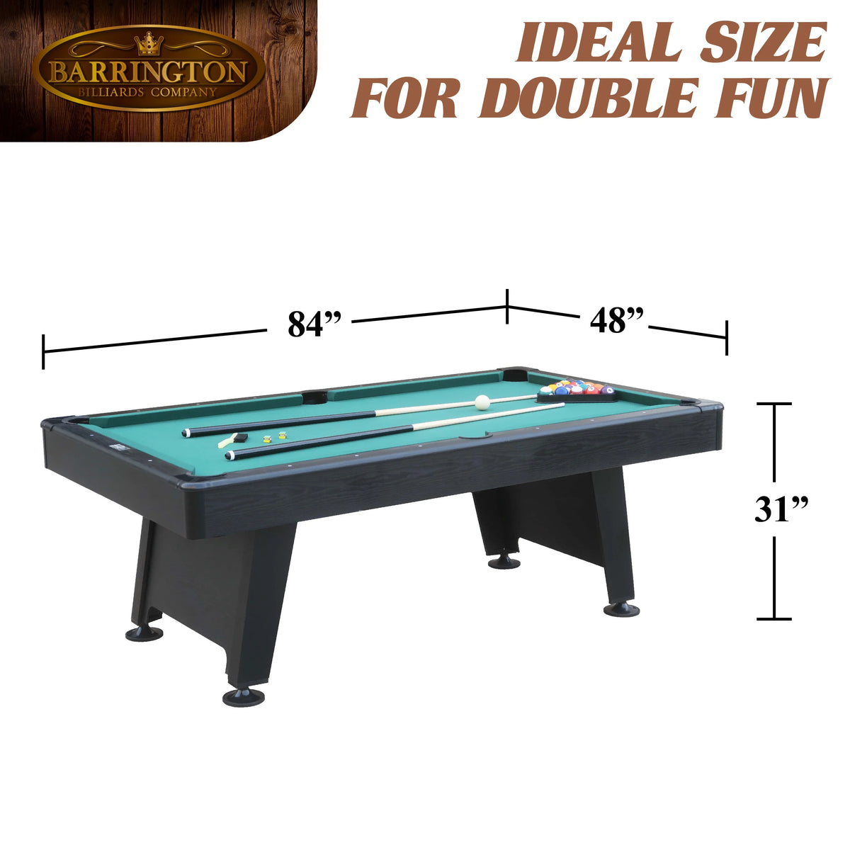 84" Arcade Pool Table with Dartboard Set, Green C82818