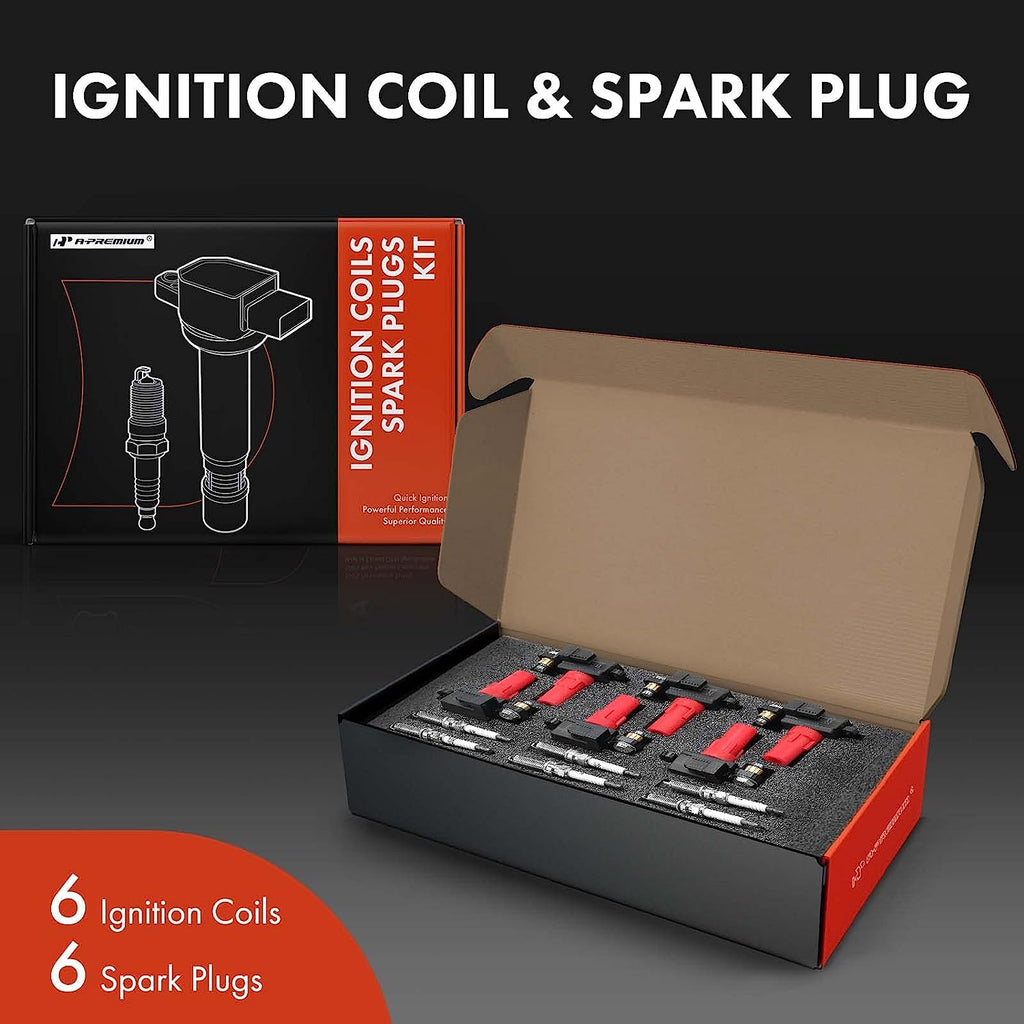 Set of 6 Ignition Coil Pack and Iridium Spark Plugs T58085