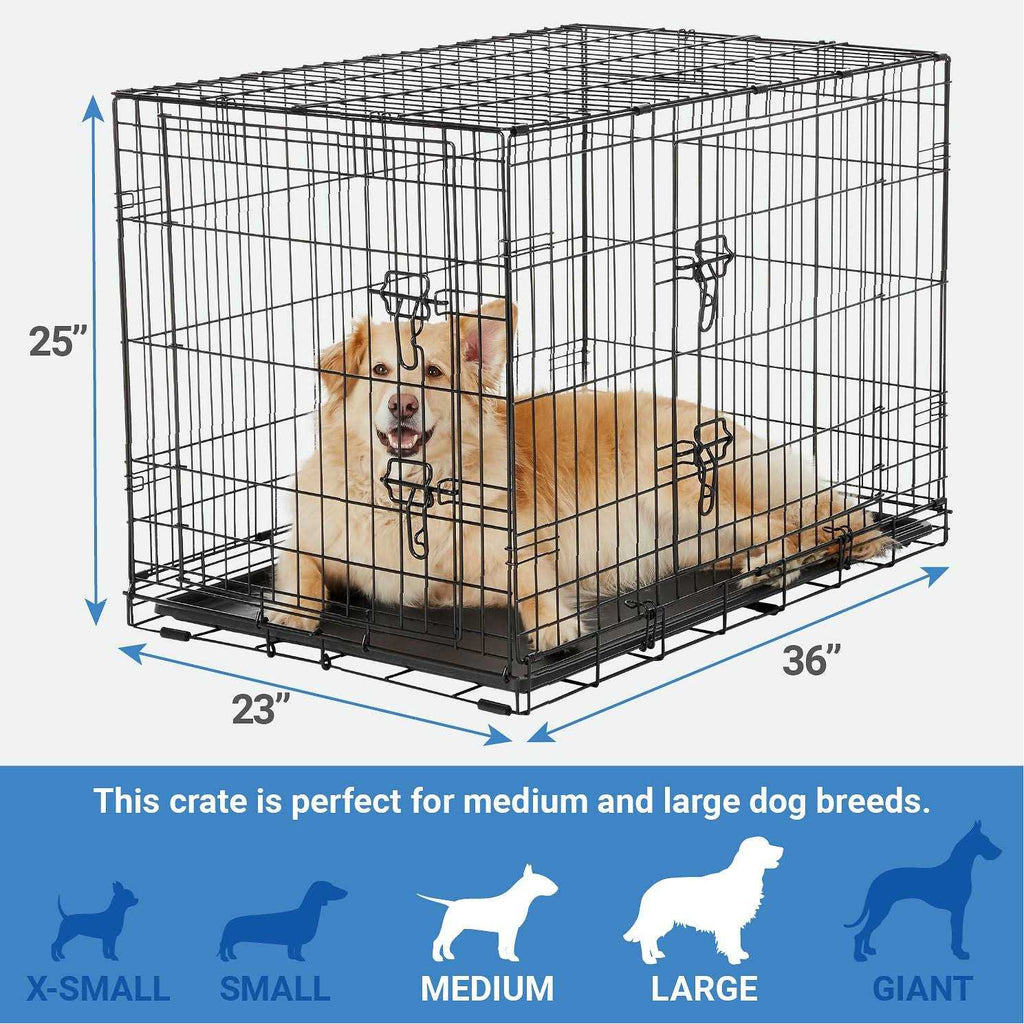 Heavy Duty Fold & Carry Double Door Collapsible Wire Dog Crate O151931