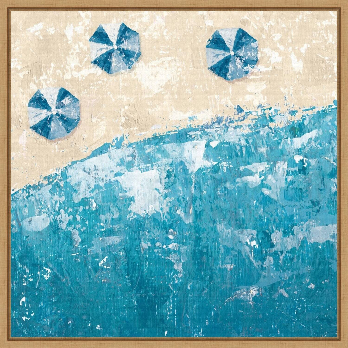 Beach Days Framed Canvas Wall Decor, Brown, 16x16 D461