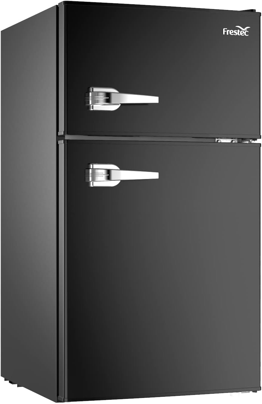 3.2 Cu.Ft Compact Refrigerator with 2 Doors, Mini Fridge with Freezer, Black H8704