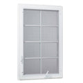 White Vinyl Casement Window with Grids and Screen T2112