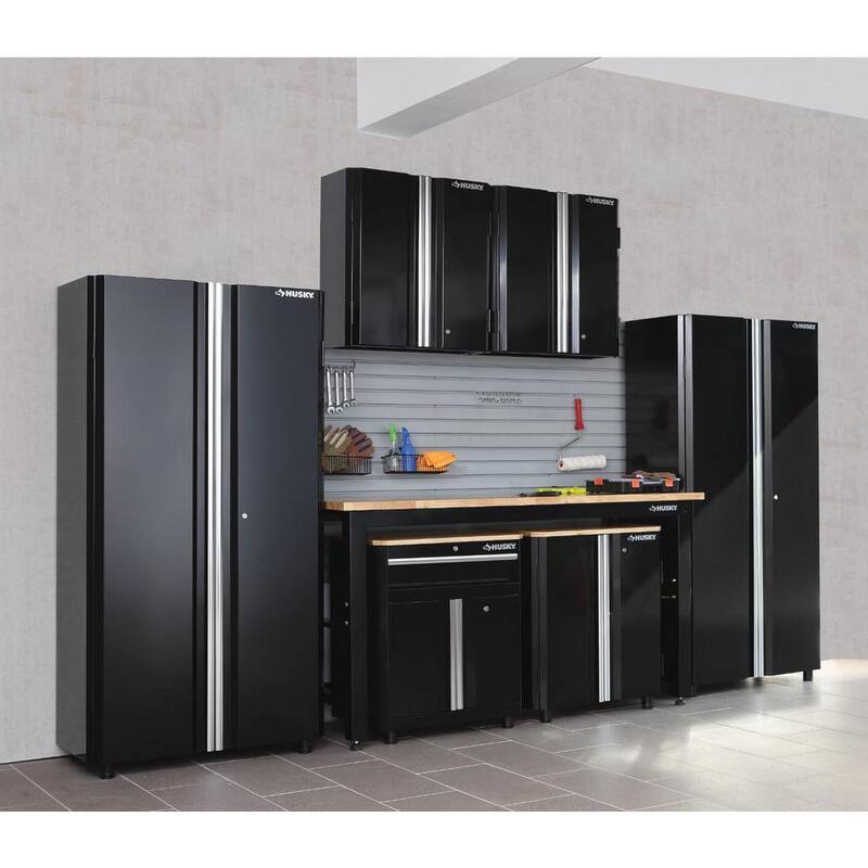 24-Gauge Steel 2-Door Garage Base Cabinet in Black D62966
