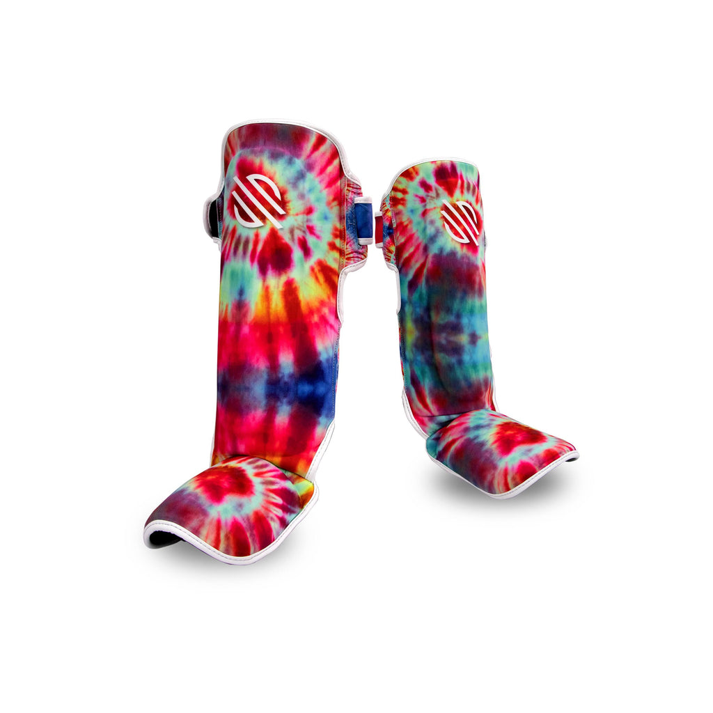 Purple Swirl Hook & Loop Shin Guards H921